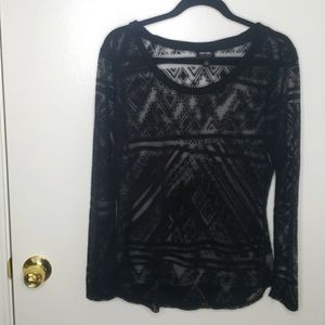 Nicole Miller, long sleeve sheer top.